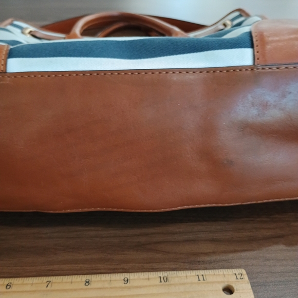 Michael Kors Striped Navy and Tan Women's Bag - Picture 10 of 16